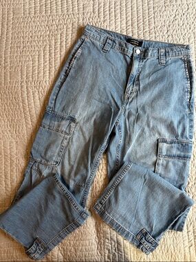 Banana Republic Light Blue Barrel Cargo Jeans Womens Sz 29/8R
